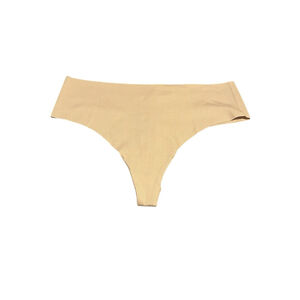 Aerie Thong Panties Women's Large Nude Beige Ribbed NWT